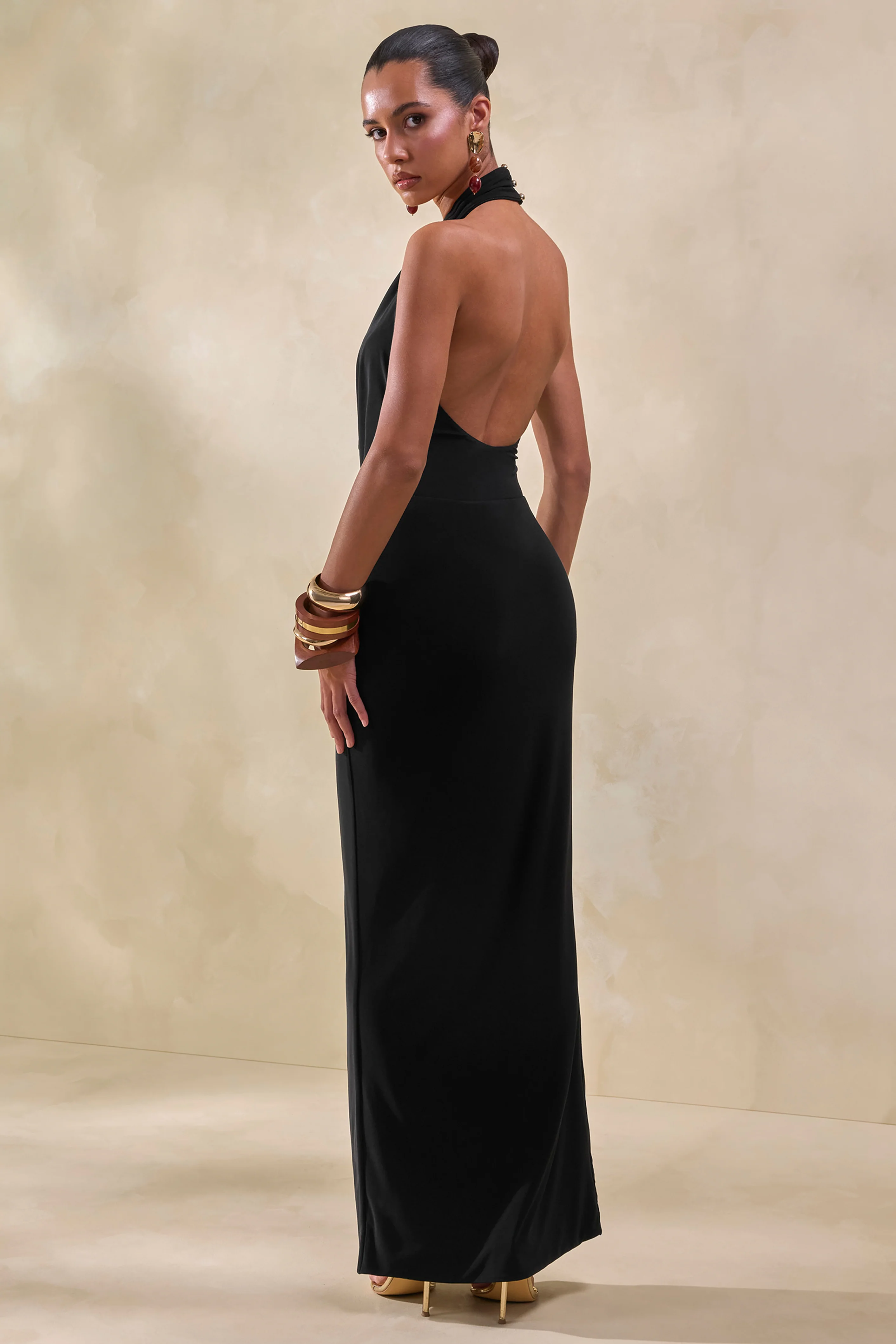 Arina | Black Maxi Skirt With Split - Image 3