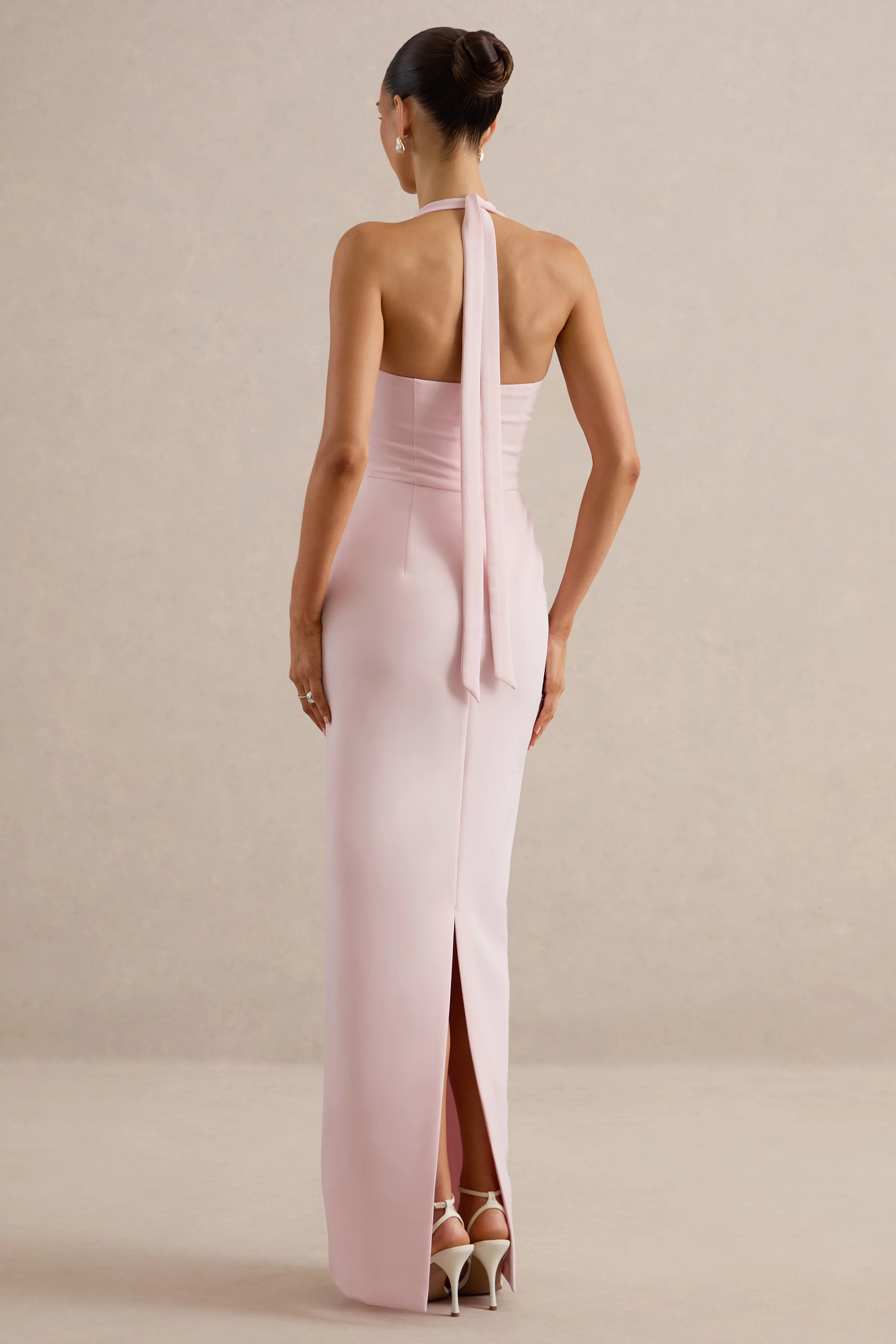 Heloira | Light Pink Sweetheart-Neck Maxi Dress - Image 2