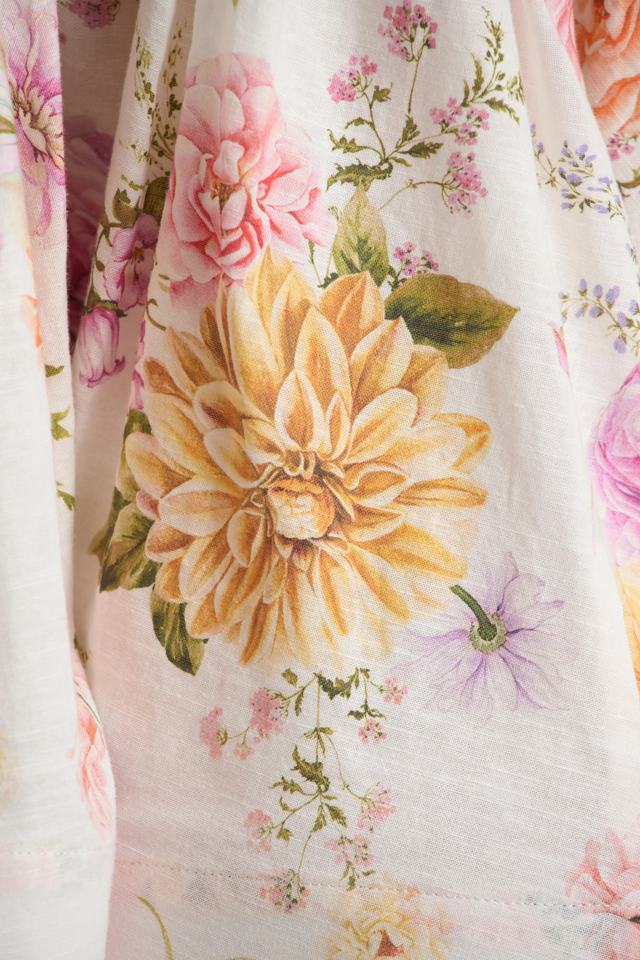 Kasey | Cream Floral Print Halter-Neck Mini Dress With Ruffle Detail - Image 6
