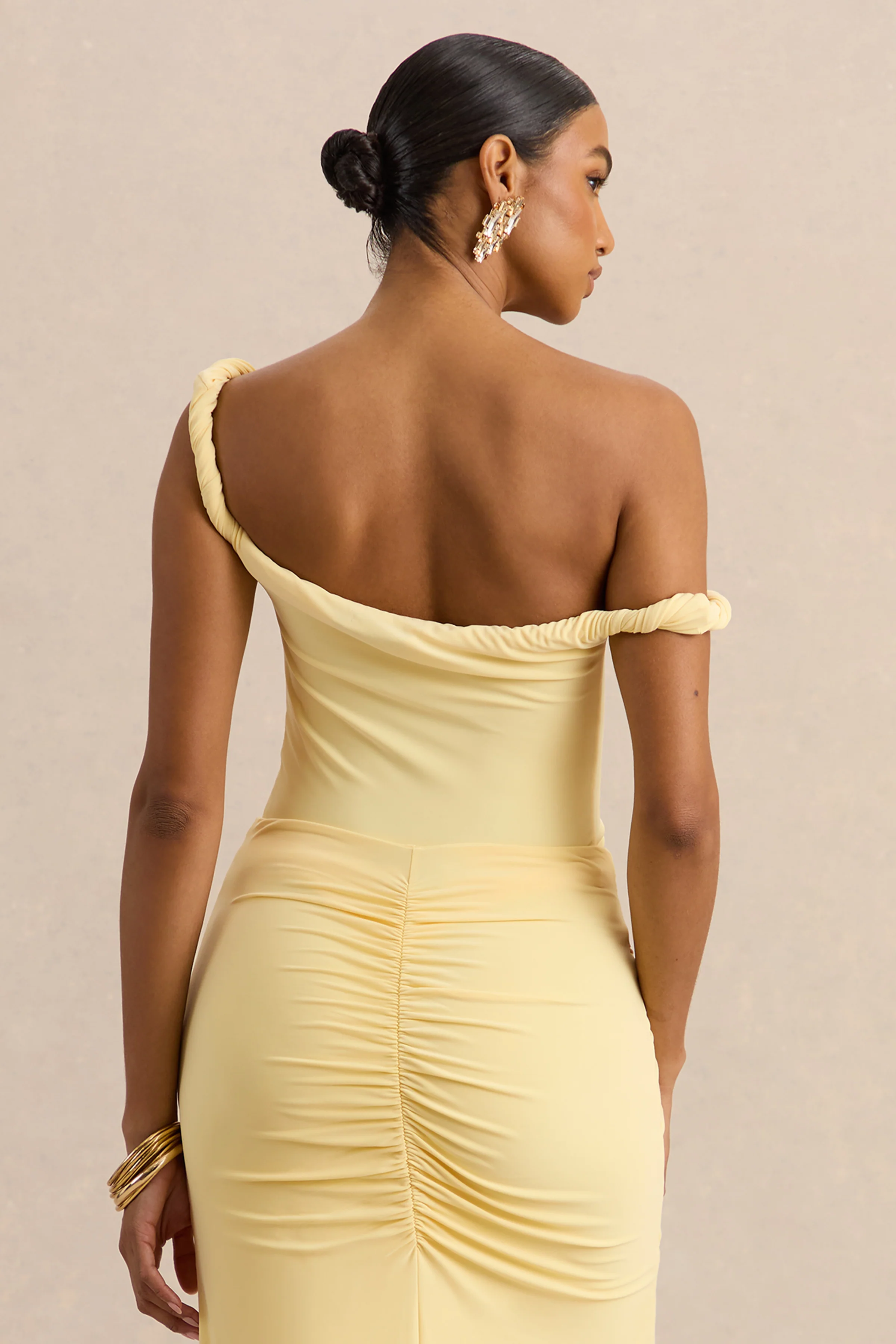 Kesia | Lemon Twisted Asymmetric Thong Bodysuit - Image 3