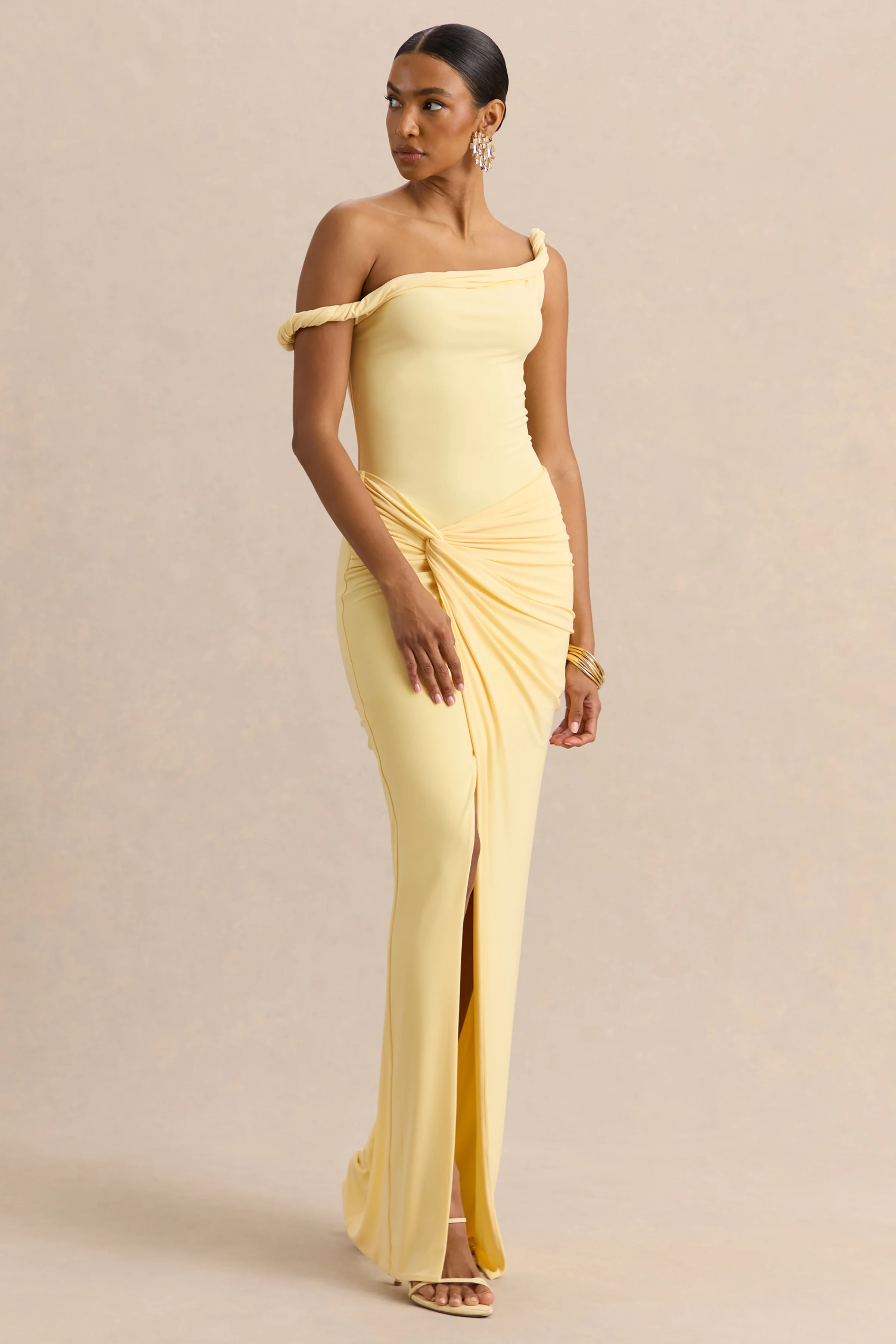 Kesia | Lemon Twisted Asymmetric Thong Bodysuit - Image 4