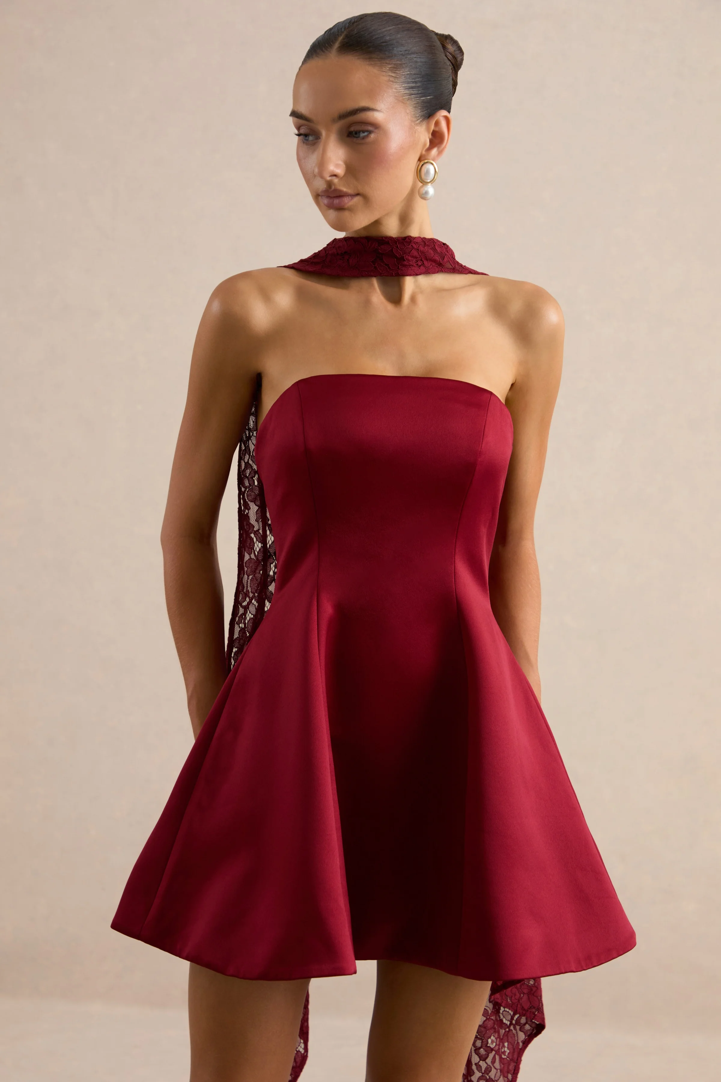 Lioray | Burgundy Lace Scarf - Image 5