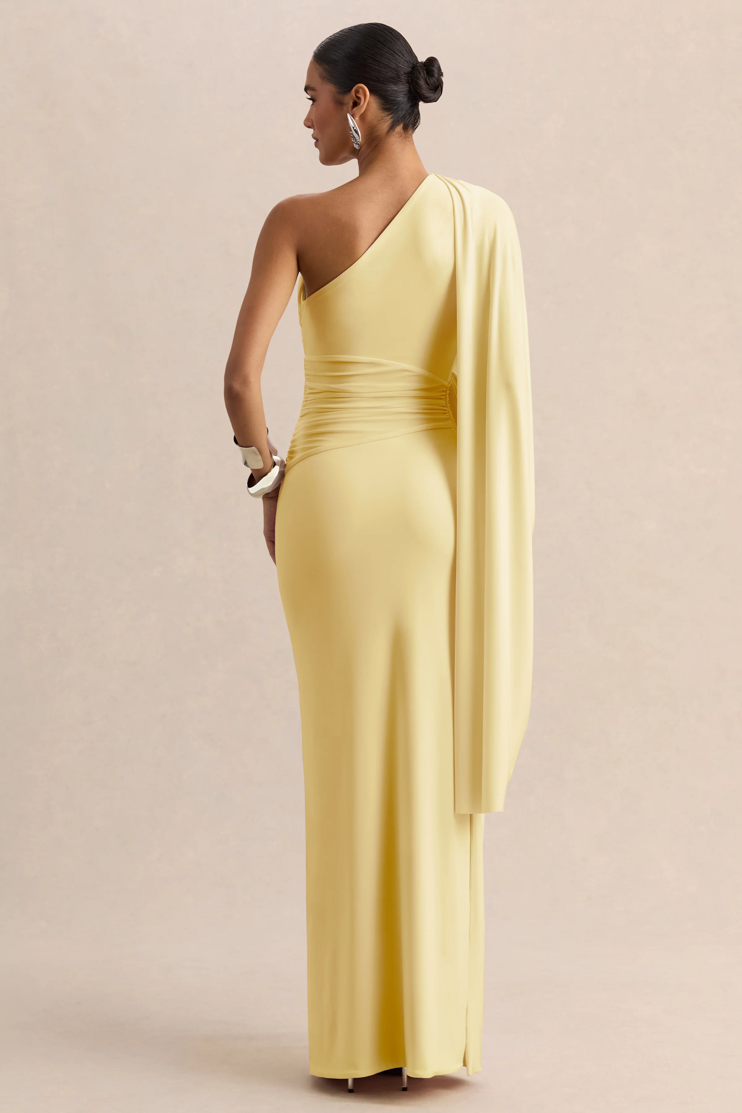 Sabella | Lemon Asymmetric-Neck Maxi Dress - Image 2