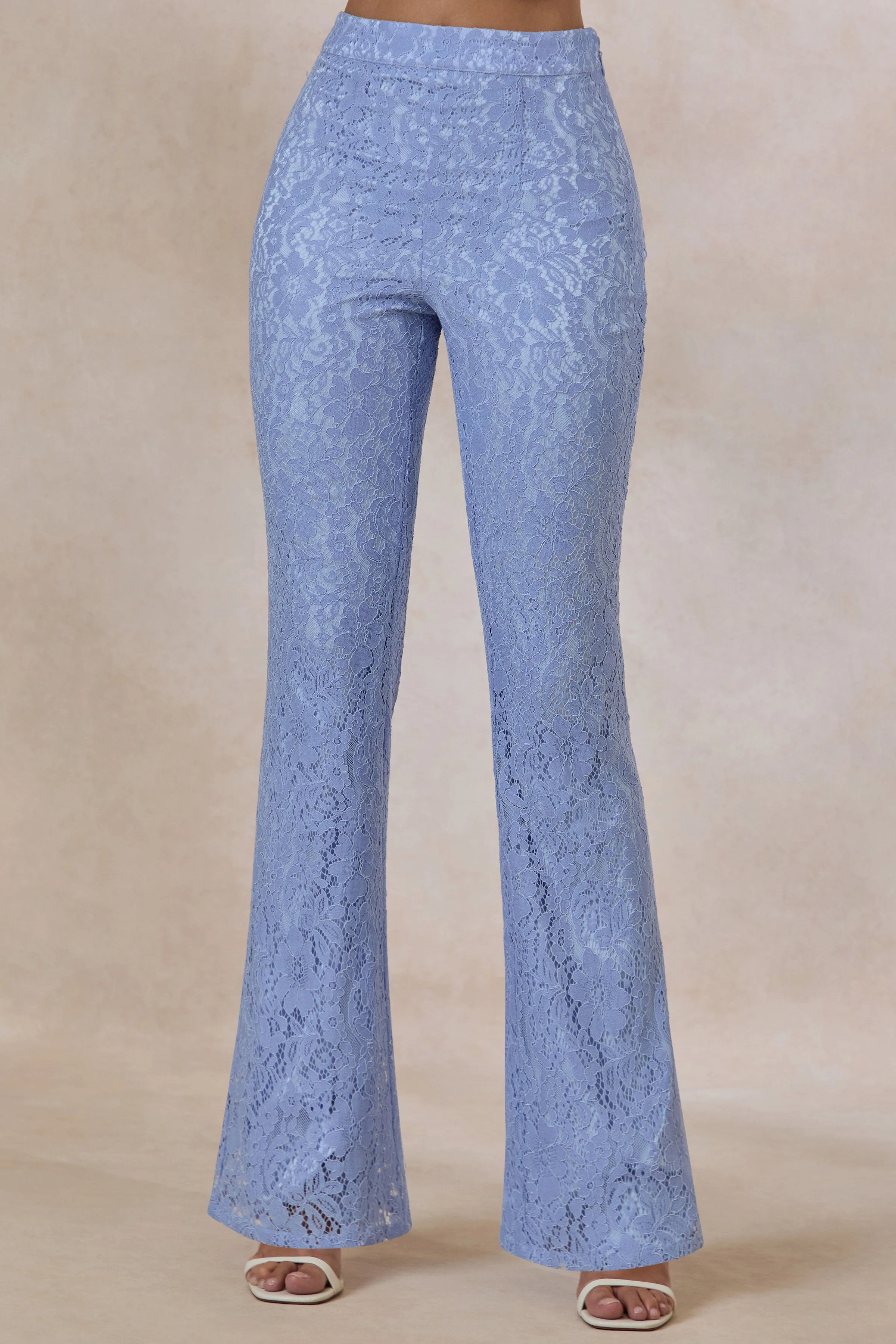 Tessara | Powder Blue Lace Tailored-Trouser - Image 10
