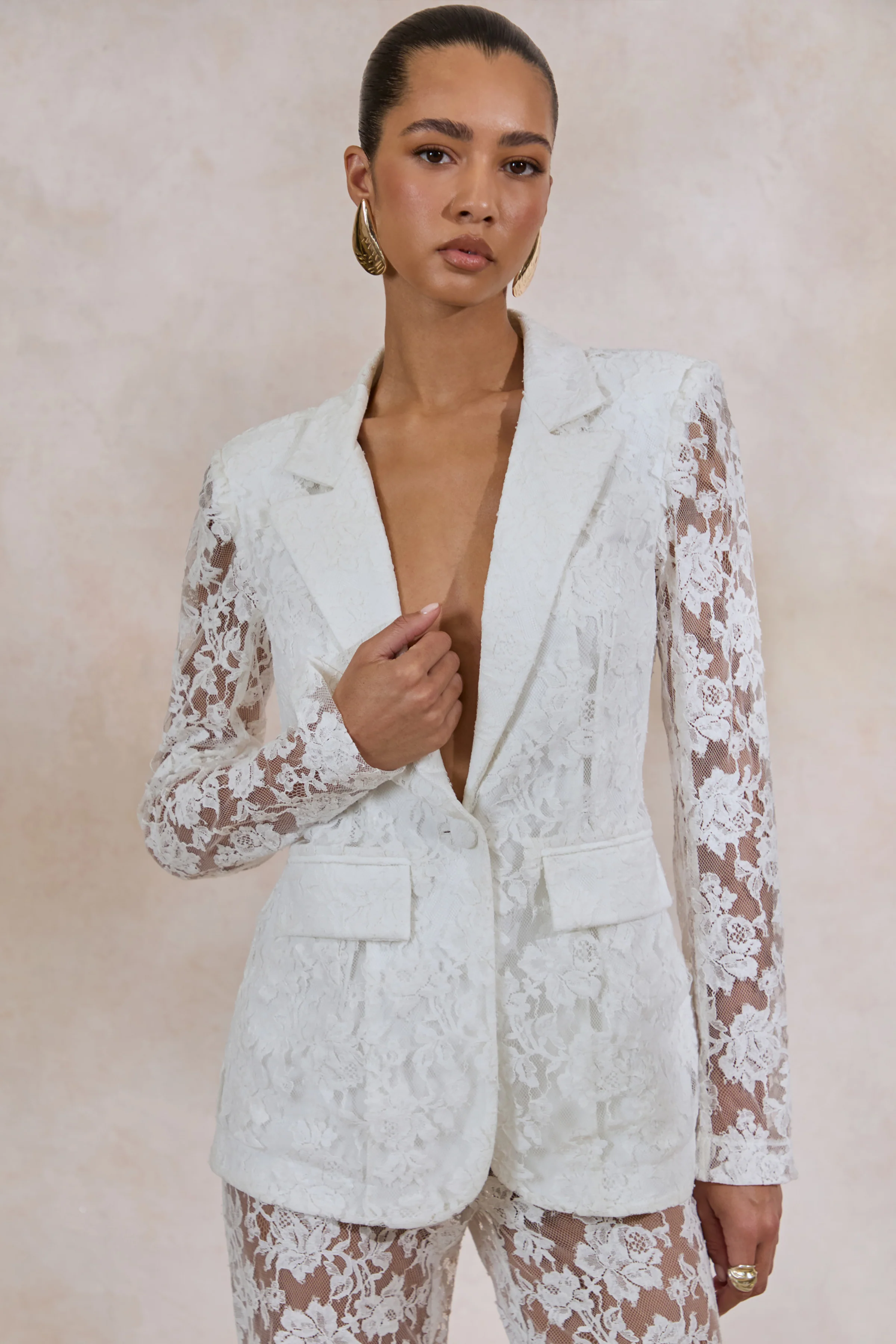 Vergia | White Lace Tailored-Blazer - Image 5