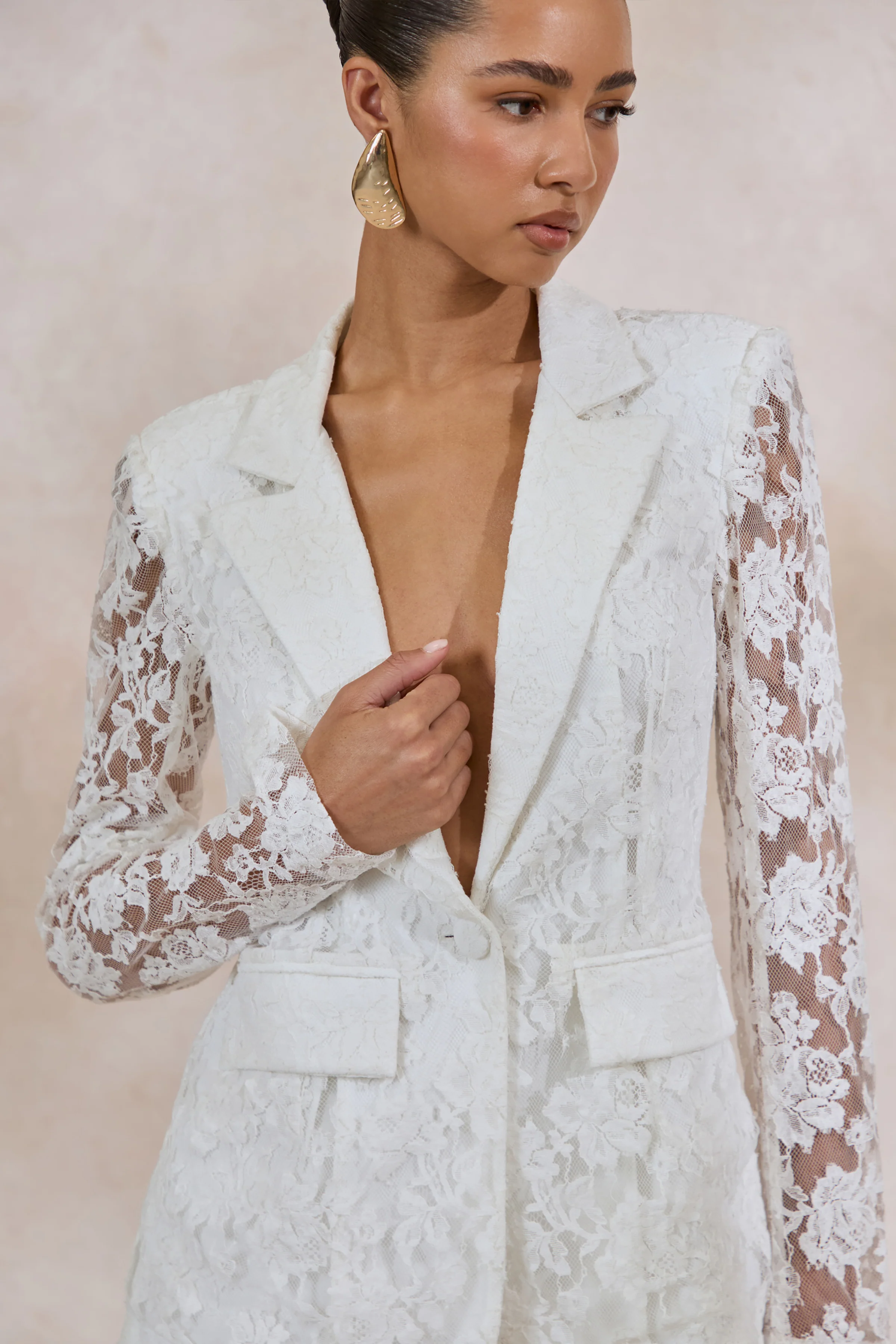 Vergia | White Lace Tailored-Blazer - Image 6